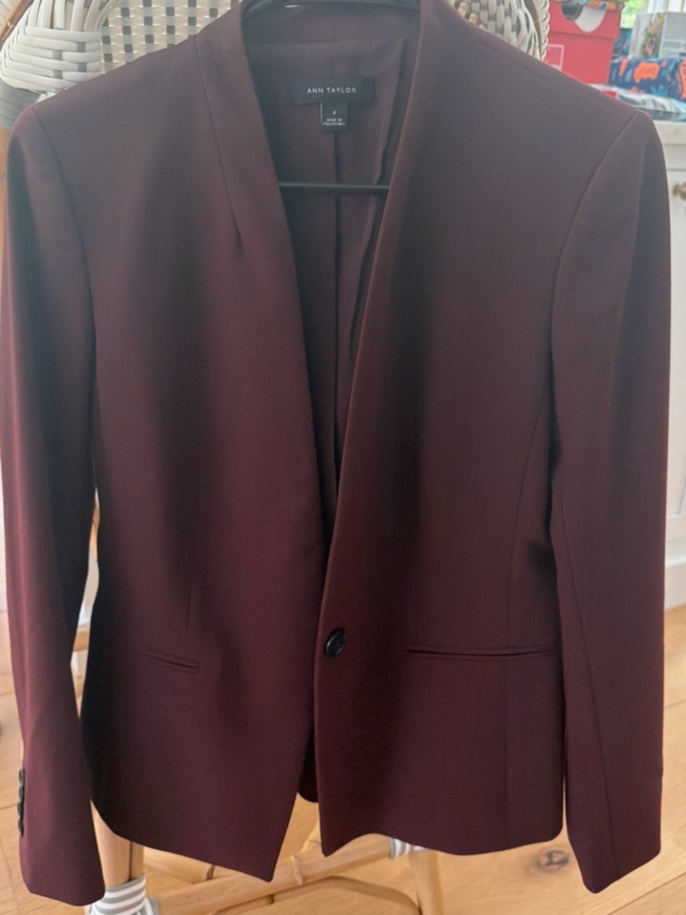 Ann Taylor Burgundy Single-Button Women’s Blazer